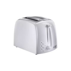 Russell Hobbs Textures 2 Slice White Plastic Toaster