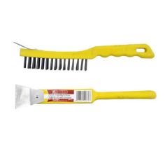 4 Row Plastic Wire Brush With Scraper