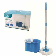 2 Mop Heads With Spinning Mop - Blue
