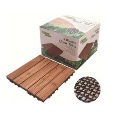 Green Blade 9 Piece Wooden Floor Tiles