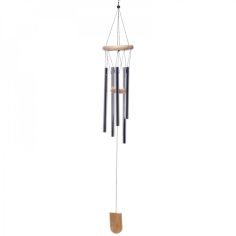Wooden Wind Chime with Metal Tubes - 58cm 