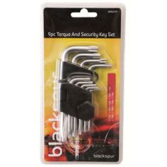 Blackspur 9 Piece Torque & Security Key Set