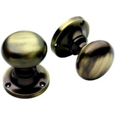 Antique Brass Mushroom Mortice Knob Furniture (Half Sprung) 2¼"