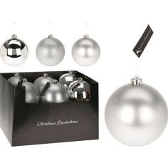 Christmas Baubles Decorations 140mm - Silver 