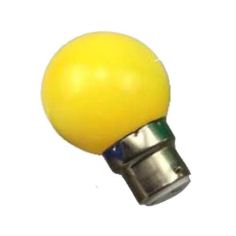 Tezla 1w Yellow LED Plastic Globe B22 Party Lightbulb