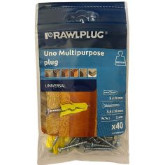 Rawlplug Uno Multipurpose Plug - Pack of 40
