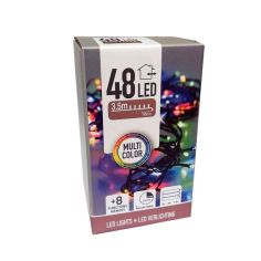 Multi-Colour LED Battery Christmas Lights - 48 Lights