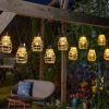 Lumina Solar String Lights | Warm White Rattan-Inspired Outdoor Lighting - Set of 10
