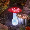 Magic Mushroom Solar Stake Light with Cool White LEDs for Borders and Pots 19cm