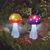 Solar Mushroom Stake Lights for Gardens – Colourful LED Button Shroom Lights 28cm
