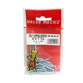 Value Packs Self Tapping Pan Head Screws - 8 x 1 ½" - Pack Of 20