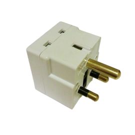 Round Pin 15A Double 13A Adaptor