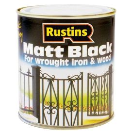 Rustins Quick Dry Matt Black Paint - For Wrought Iron & Wood 500ml