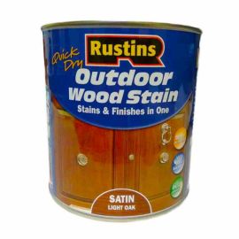 Rustins Quick Dry Outdoor Wood Stain - Satin Light Oak 1L
