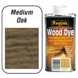 Rustins Wood Dye For Interior & Exterior - Medium Oak 250ml