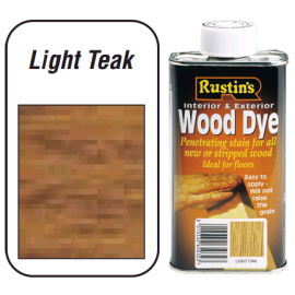 Rustins Wood Dye For Interior & Exterior - Light Teak 250ml