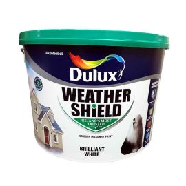 Dulux Weathershield Smooth Masonry Paint - Brilliant White 10L
