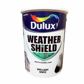 Dulux Weathershield Smooth Masonry Paint - Brilliant White 5L
