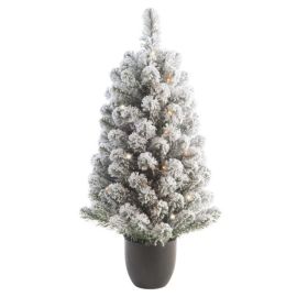 Everlands Outdoor Snowy Imperial Pine Pre-Lit Tree