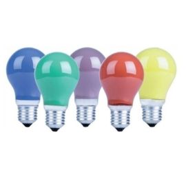 Pack Of 10 ES 25W Mixed Coloured Light Bulbs