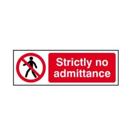 RPVC Strictly No Admittance Sign - 300 x 100mm