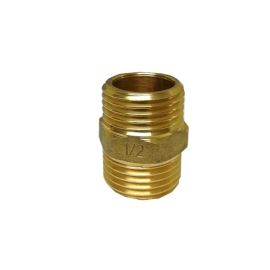 Brass Hex Nipple Pipe Connector - 1/2"