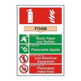 Self-Adhesive PVC Foam Fire Extinguisher Composite Sign - 200x300mm