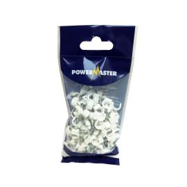 PowerMaster White Cable Clips - 7mm - Pack Of 100