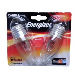 Energizer 48w Eco Halogen Clear Candle ES / E27 Light Bulb - Pack Of 2