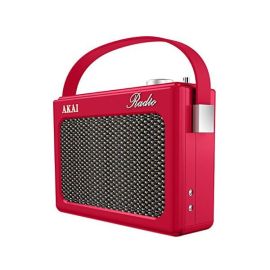 Akai Retro Portable AM/FM Radio In Faux Leather Case