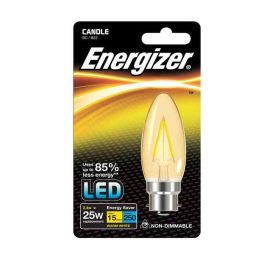 Energizer 2.4w Filament LED Clear Candle B22 Lightbulb