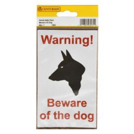 Centurion Warning Beware Of The Dog Sign - 89 x 150mm Pack Of 1