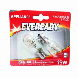 Eveready 15W Fridge E14/ SES Light Bulb - Pack of 2