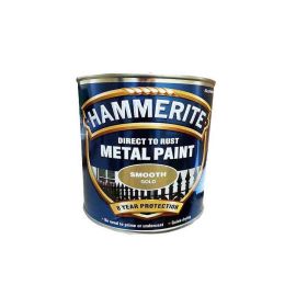 Hammerite Direct To Rust Metal Paint - Smooth Gold 250ml