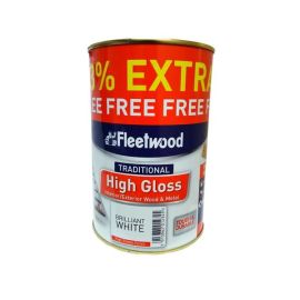 Fleetwood High Gloss Paint - Brilliant White 750ml + 33% Extra Free
