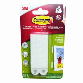 Command™ Picture Hanging Strips - 4 Pairs Large White - 7.2kg