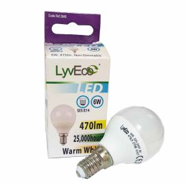 Lyveco 6W LED Golf 2700Kw SES / E14 Lightbulb