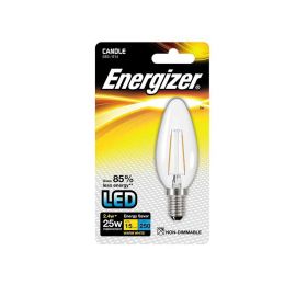 Energizer 2.4W Filament LED Clear Candle E14 Lightbulb