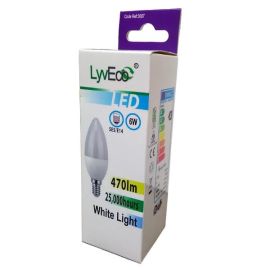 LyvEco 6w LED Candle White Light SES / E14 Lightbulb