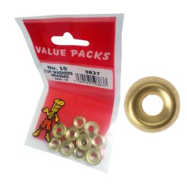 Value Packs Brassed Cup Washers - No.10 Pack of 15