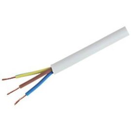 3 Core Circular Electrical Cable - White .75 (Price per metre)