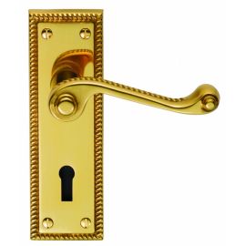 Georgian Brass Lever Lock Set