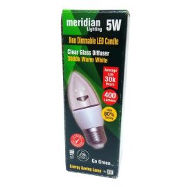 Meridian 5w LED Clear Candle E27/ ES Lightbulb