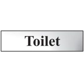 Toilet Sign Chrome (200 x 50mm)