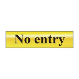 Self-Adhesive Brass Effect No Entry Sign - 200x50mm