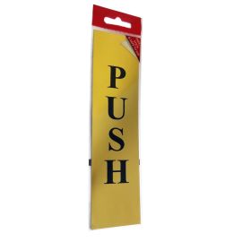 Self-Adhesive Brass Effect Vertical - Push - Sign