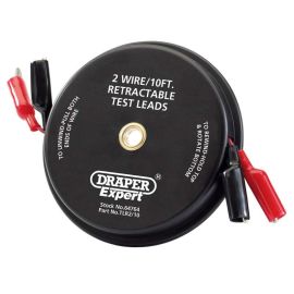 Draper 10ft 2 Wire Retractable Test Leads