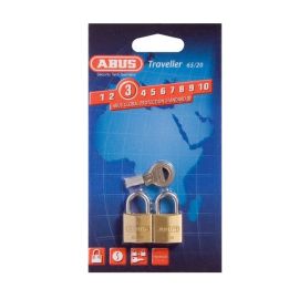 Abus Traveller - Compact Brass Padlock Pack of 2 (20mm)
