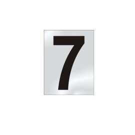 Polished Chrome Effect 75mm Self Adhesive Number - Seven