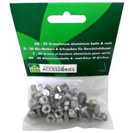 Greenhouse Accessories Aluminium Cropped Head Nuts & Bolts - Pack of 20